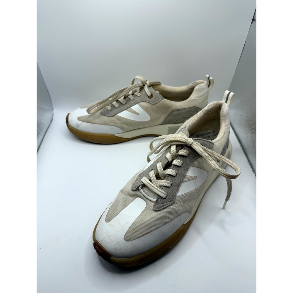 Tretorn Volley Womens 10‎ M Sneaker White Taupe Leather Low Top Lace Up Shoes